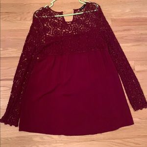maroon tunic